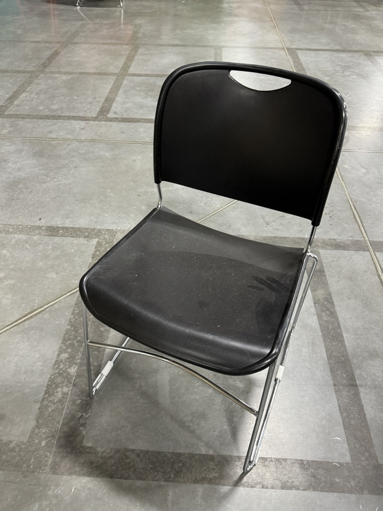 Plastic Black Guest Chair Without Holes