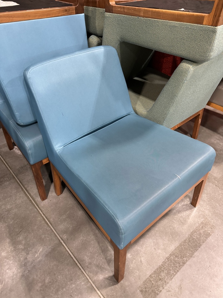 Blue Cloth Wood Bottom Chair