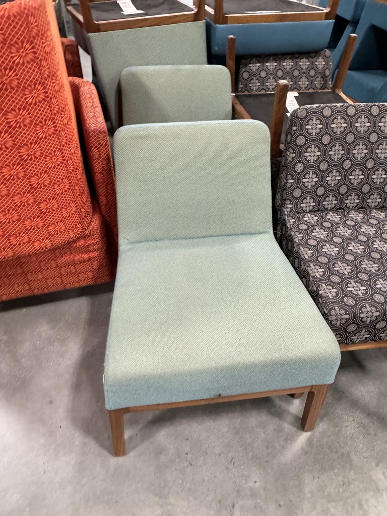 Grey No Arms Wood Bottom Chair