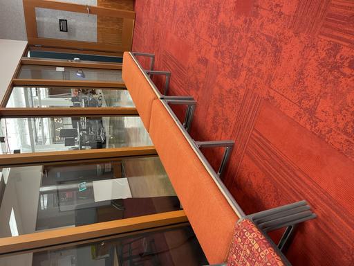 Bench - orange/metal base (72x19x20)