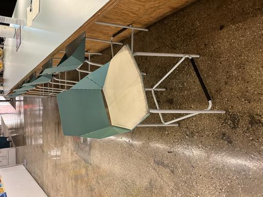 Stool - blue/white/silver