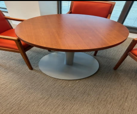 Round wood table