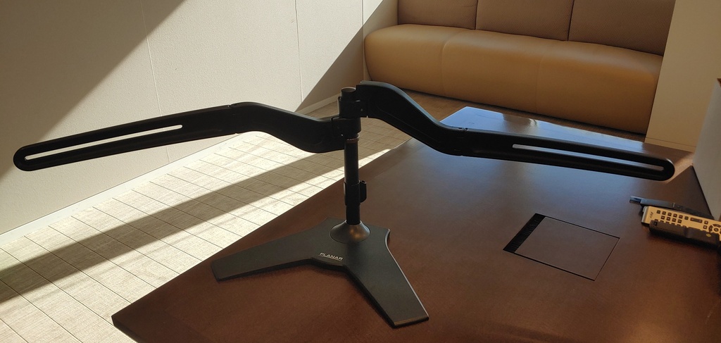 Black Double Monitor Arms