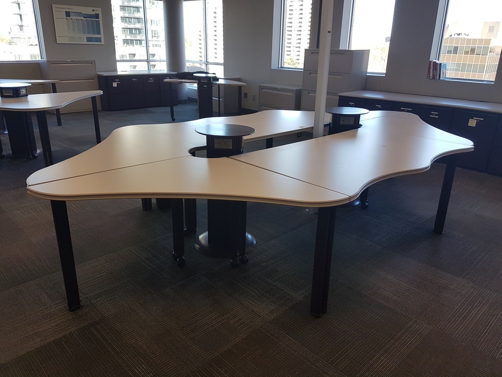 Wave table, 6 pieces, freestanding power/data