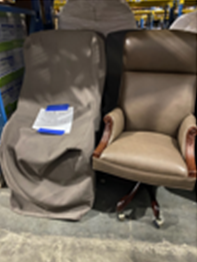 Board Room Chairs (brown leather w mahagony frame)