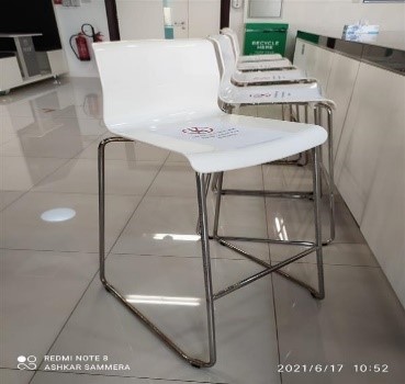 White Stackable Bar Height Chair