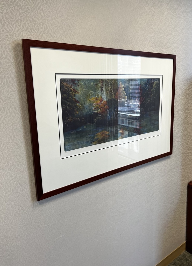 Artwork with Dark Wood Frame