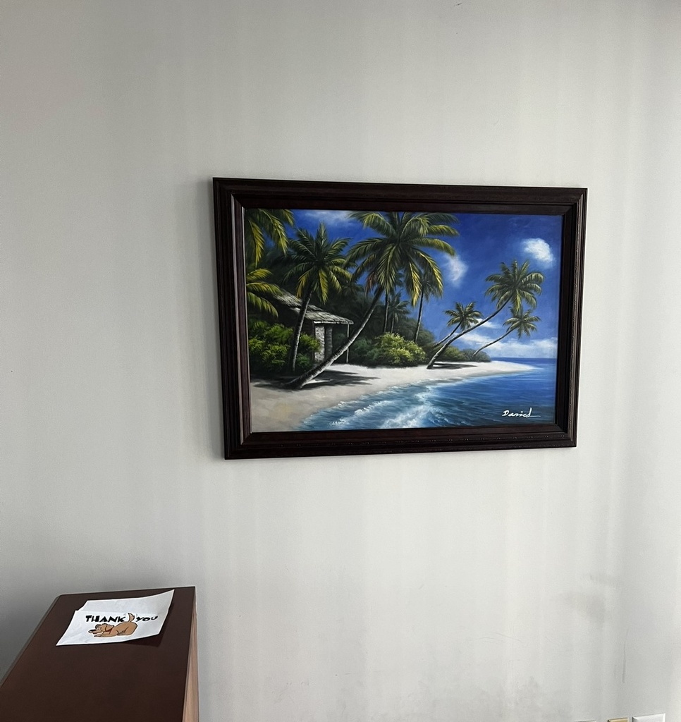 Artwork in Dark Wood Frame
