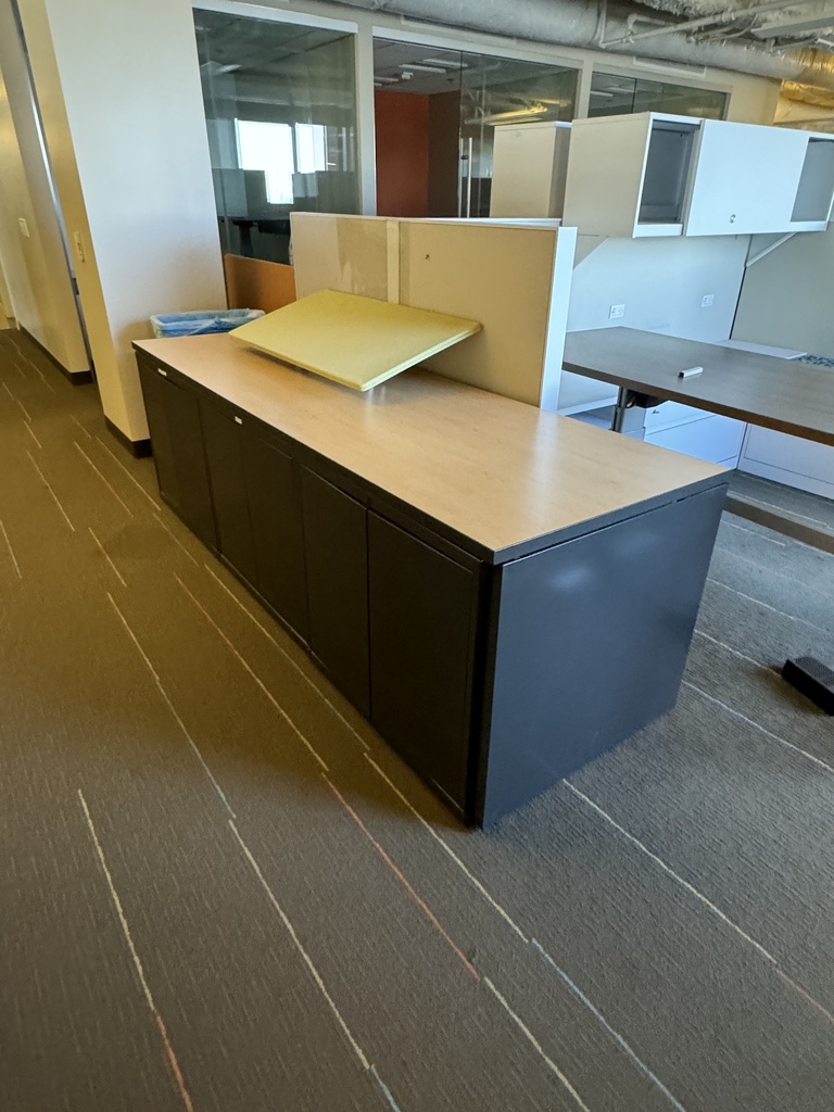 Large Low Black Cabinet with Maple Top