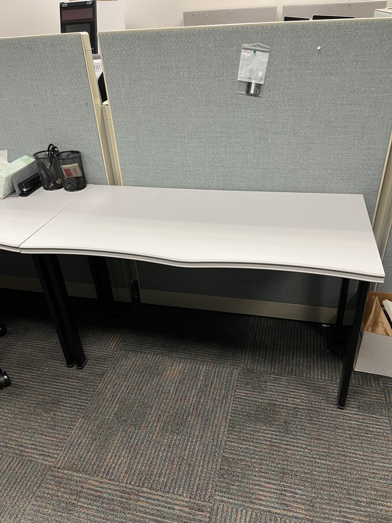 Light Grey With Black Leg Curved Edge Table, 48x24"