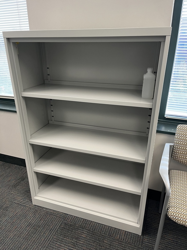 Beige Metal Bookshelf, 52.5Hx15Dx36W"