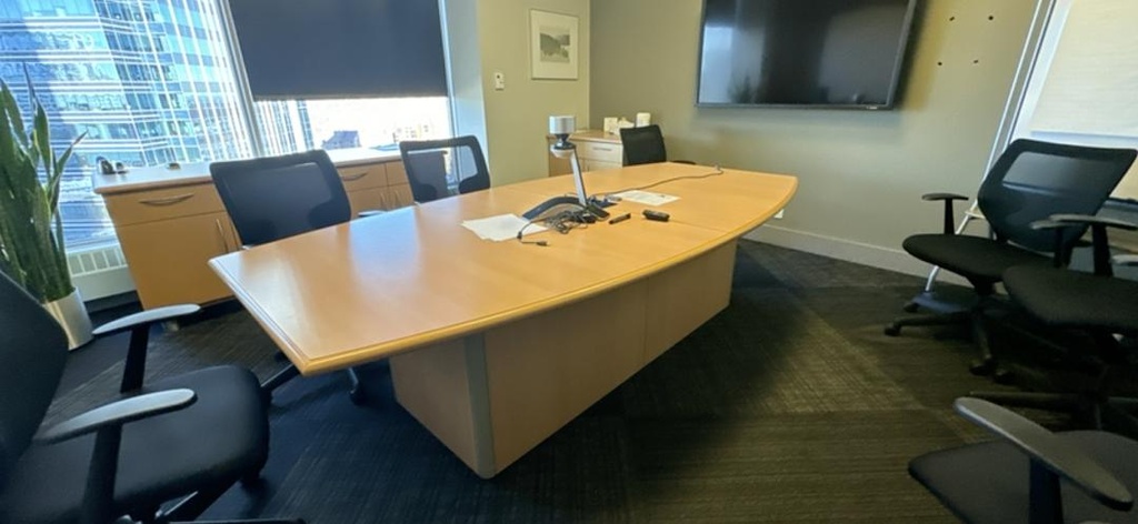9' Boatshape Boardroom Table With Electrical