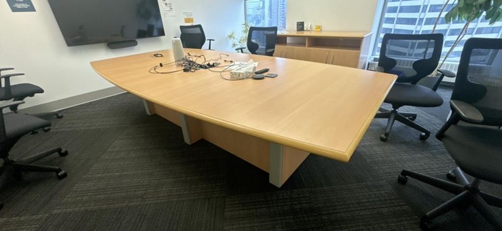 10' Boatshape Boardroom Table w/ Electrical