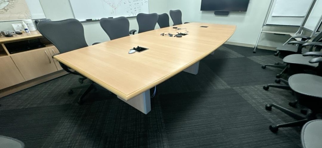 12' Boatshape Boardroom Table w/Electrical