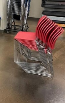 Red Plastic Stacking Chair