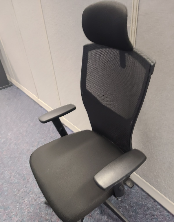 Chaise de travail - Noir avec appui-tête