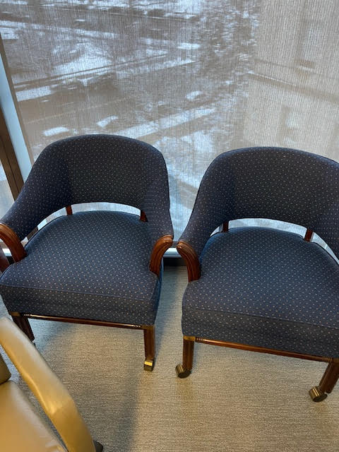 Blue Rolling Side Chair 