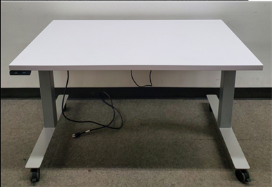 60" Knoll White Electric Caster - height adjustable desk