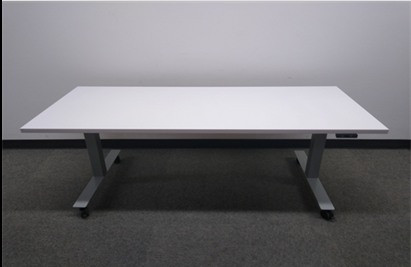 72" Knoll White Electric Caster - height adjustable desk