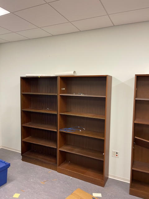 Wood Bookcase with 5 Shelves