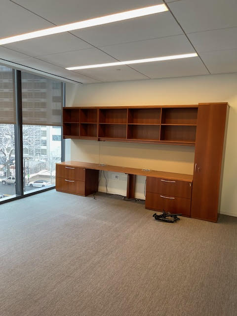 11' Credenza with Overhead Shelving and Single Door Cabinet