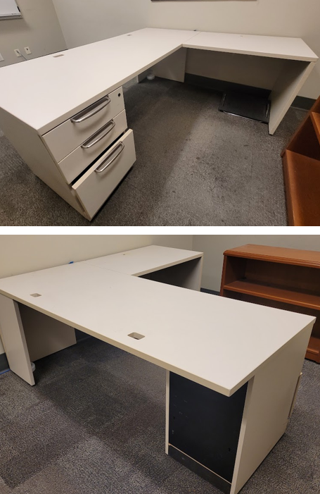 L-Shape Desk (60 x 30 x 28")with Runoff (36 x 24 x 39")