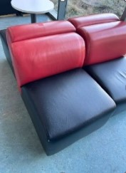 Red and black single lounge sofa