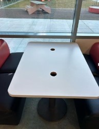 White table with grommets