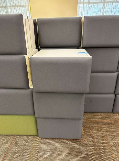 2-Door File Cabinet with Cushion Top (Grey)