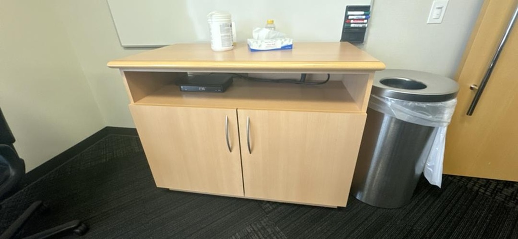 4' Wooden Credenza with 2 Doors, Maple