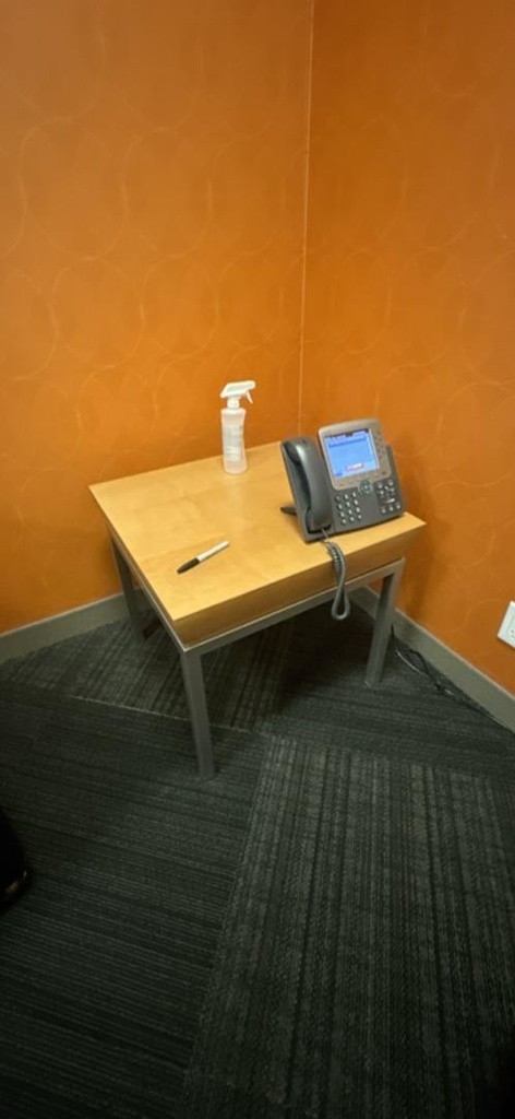 Wooden 24" Square End Table, Honey/Silver, 42" x 42" x 30"