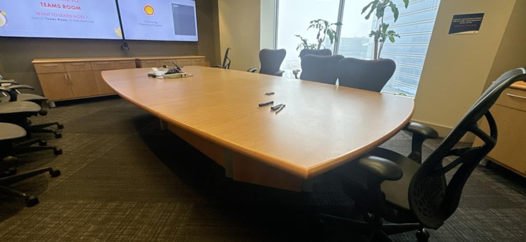 12' Boatshape Boardroom Table, Maple