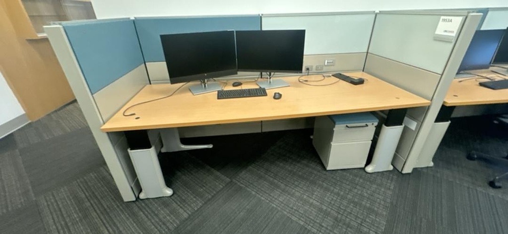 8' Crank Height Adjustable Table, Maple with BF Ped