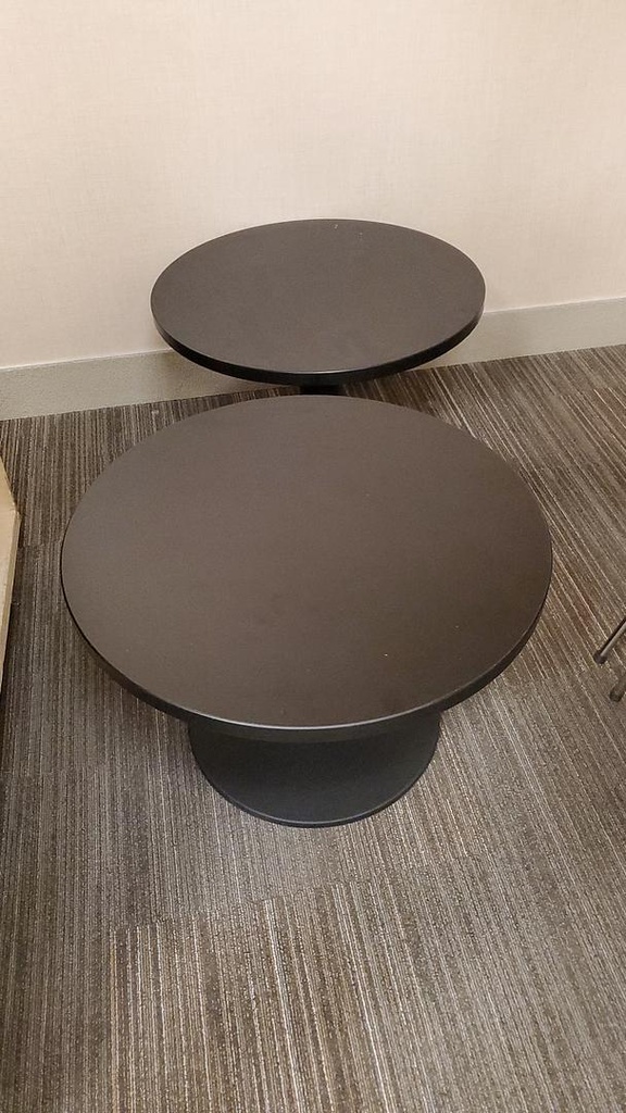 28" Round Coffee Table, Black, 70" x 36"