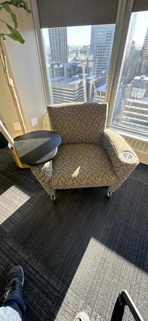 Mobile Tablet Chair, Green/Grey Pattern