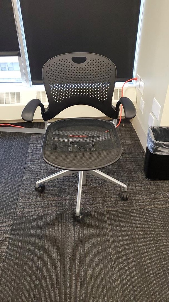 Herman Miller Mobile Guest Chair, Black/Silver, 108" x 48"-60" x 29"