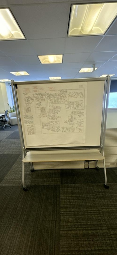60" Mobile Whiteboard, 20" x 14" x 12" 