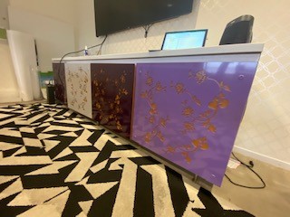 Credenza, grey/purple
