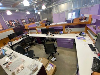 Workstation, purple/white