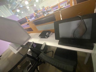 Workstation, purple/white