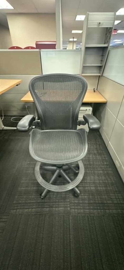 Herman Miller Aeron Drafting Stool, Black