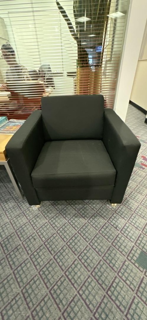 Fabric Reception Chair, Black