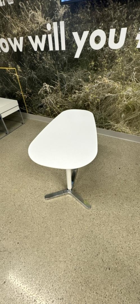 Guitar Pick End Table, White/Silver