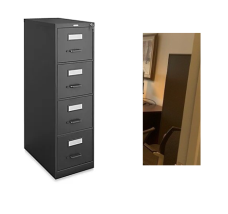 Metal filing cabinet, tall (photo representation)