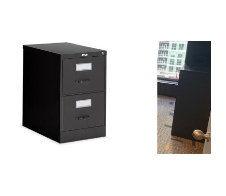 Metal filing cabinet, short (photo representation)