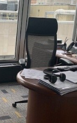 Task chair, high-back, black mesh