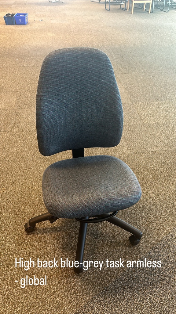 Highback Blue Grey Armless Task Chair