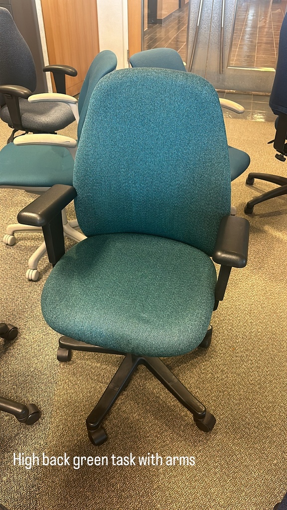 Highback Green Task with Arms