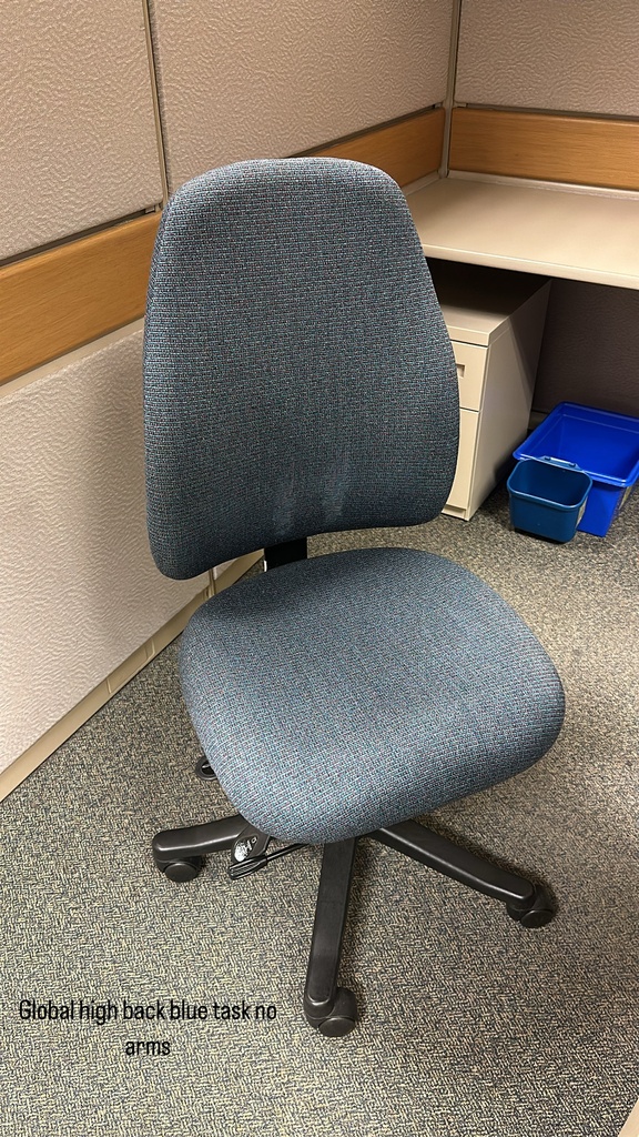 High Back Blue Task, no arms