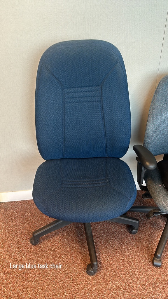 Large Blue Task Chair, no arms